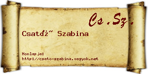Csató Szabina névjegykártya